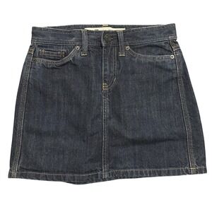 Vintage‎ Gap Jeans Denim Mini Skirt Dark Wash Size 0 Y2K Classic Casual Preppy